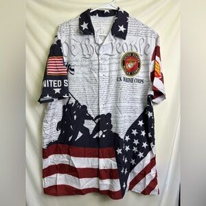 Men's Patriotic US Marine Corps Button Down Shirt